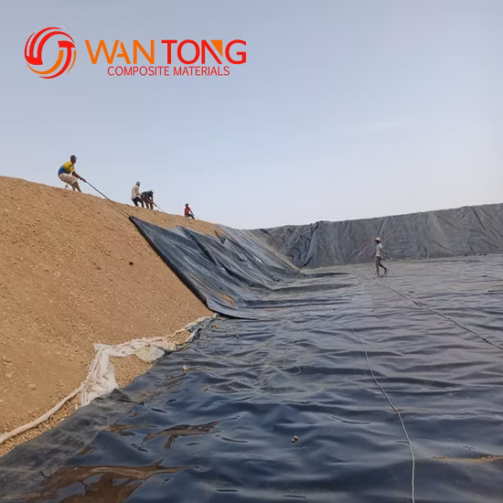 0,5 mm, 0,75 mm, 1 mm, 1,5 mm, 2,0 mm, antifiltración, impermeable, impermeable, textura suave, geomembrana de HDPE para revestimiento de estanque, relleno sanitario, revestimiento de depósito de agua para minería